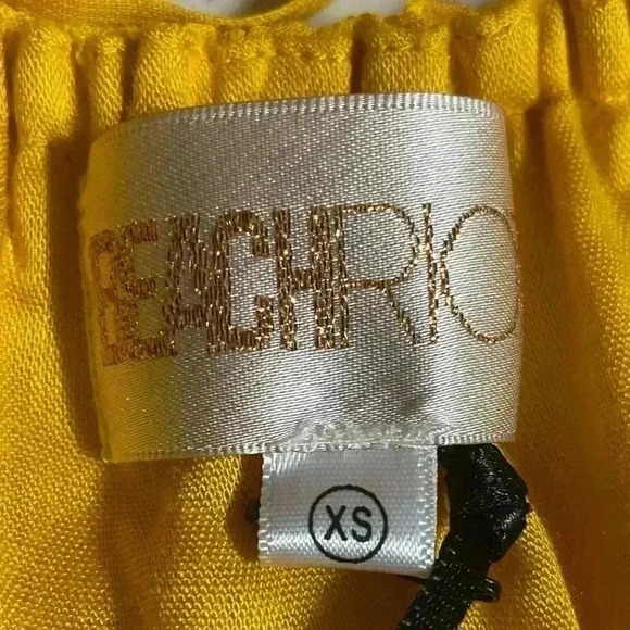 Beach Riot Top XS Yellow Boho Daisy Exposed Ruffle Tiered Off-The-Shoulder NWT - Picture 4 of 6